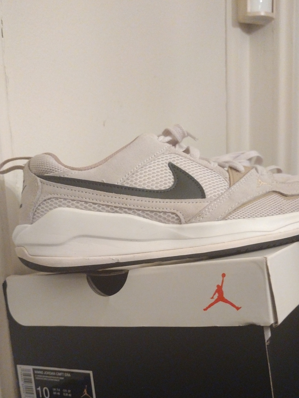 Nike Women Low-Top Sneakers in Light Gray with Dark Gray Swoosh